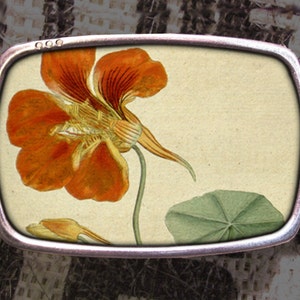 Orange Flowers Belt Buckle, Vintage Inspired, Shabby Chic 542 Gift for Him or Her Husband Wife  Gift Groomsmen Wedding Y2K