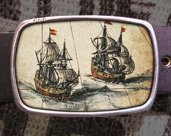 Sailing Ships Belt Buckle, Vintage Inspired 569, Gift for Him, Gift for Her, Husband  Gift, Wife  Gift Groomsmen Wedding Y2K