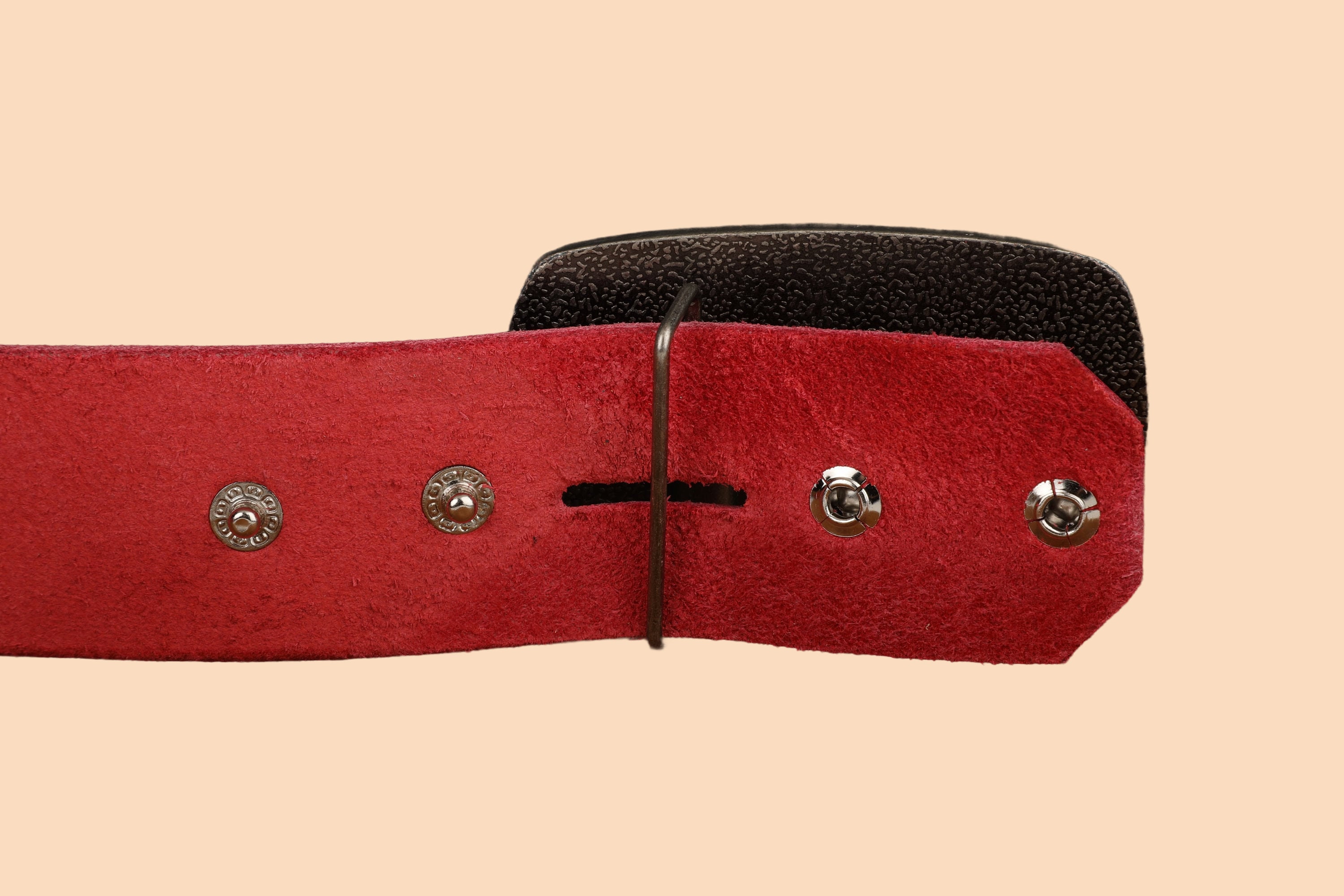 Vintage Red Belt Leather Rattan Brass Buckle Wrap Polo Ralph Lauren Vintage Mens 30 Red Italian Leather Belt w  main image 4