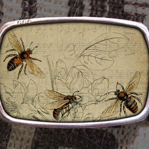 Busy Bees Belt Buckle, Vintage Inspired, Shabby Chic 605 Gift for Him or Her Husband Wife  Gift Groomsmen Wedding Y2K