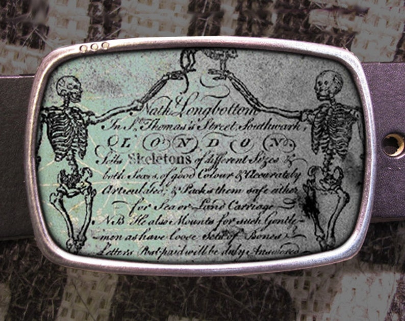 Hi Five Skeleton Belt Buckle, Vintage Inspired 573 Gift for Him or Her Husband Wife Gift Groomsmen Wedding Y2K image 1