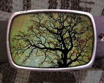 Tree Portrait Belt Buckle, Vintage Inspired- 600, Gift for Him, Gift for Her, Husband  Gift, Wife  Gift Groomsmen Wedding Y2K