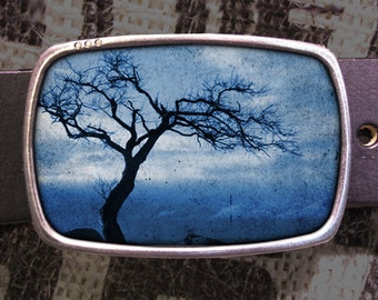 Tree Silhouette Belt Buckle, Nature Lover Gift