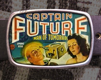 Captain Future Belt Buckle Man of Tomorrow Buckle 123 Gift for Him or Her Husband Wife  Gift Groomsmen Wedding Y2K