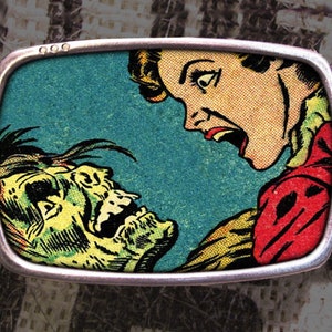 Vintage Zombie Woman Scream Belt Buckle Living Dead Comic Gift for Him Gift for Her Husband Wife Gift Halloween 902 Y2K