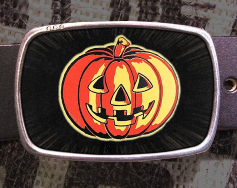 Vintage Jack O'lantern Pumpkin Belt Buckle Halloween Etsy