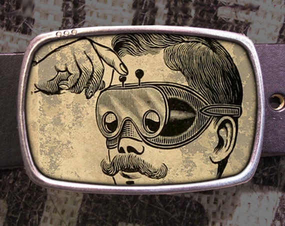 Steampunk Glasses Belt Buckle, Vintage-Style Inspired, 564 Gift for Him or Her Husband Wife  Gift Groomsmen Wedding Y2K