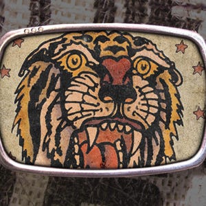 Tiger Tattoo Belt Buckle, Vintage inspired 515, Gift for Him, Gift for Her, Husband  Gift, Wife  Gift Groomsmen Wedding Y2K