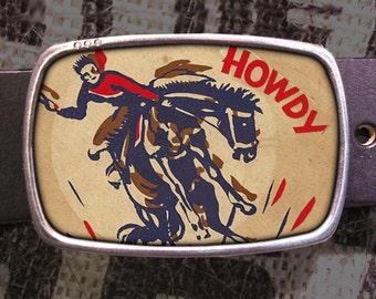 Howdy Belt Buckle, Cowboy Belt Buckle 724, Gift for Him, Gift for Her, Husband  Gift, Wife  Gift Groomsmen Wedding Y2K