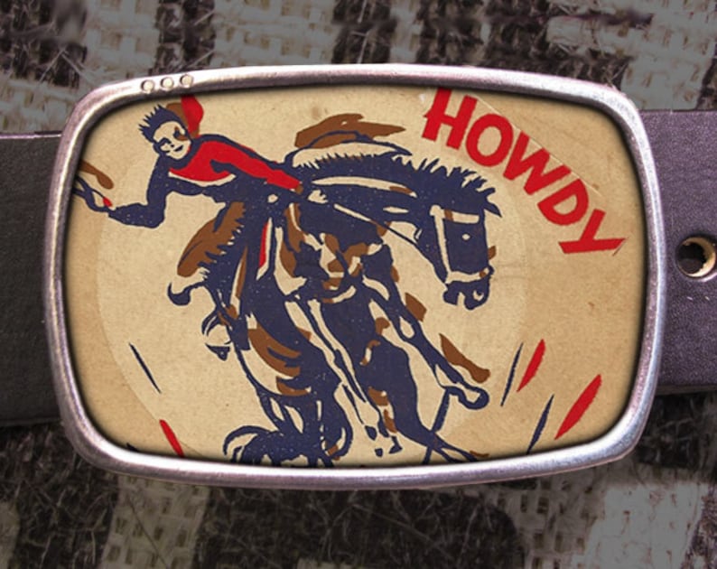 Howdy Belt Buckle Cowboy Belt Buckle 724 Gift for Him Gift Etsy