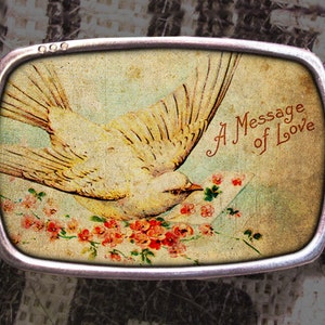 Love Bird Belt Buckle, Message Belt Buckle 701, Gift for Him, Gift for Her, Husband Gift, Wife Gift Groomsmen Wedding Y2K image 1
