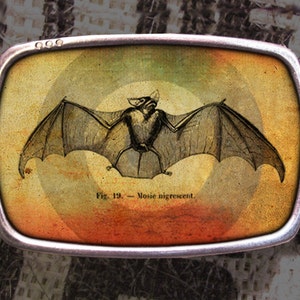Hebilla de cinturón de murciélago, Pop Art Bulls Eye Bat 614, regalo para él, regalo para ella, regalo para esposo, regalo para esposa, regalo para padrinos de boda Y2K