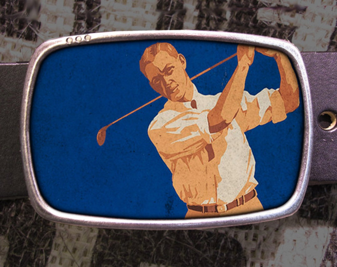 Golfer Belt Buckle Vintage Inspired Retro Cool 563 Gift for Etsy
