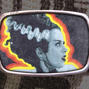 Bride of Frankenstein Belt Buckle 715, Gift for Him, Gift for Her, Husband  Gift, Wife  Gift Groomsmen Wedding Y2K