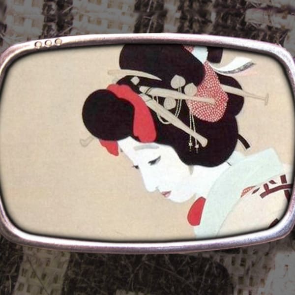 Geisha Girl Belt Buckle 617, Gift for Him, Gift for Her, Husband  Gift, Wife  Gift Groomsmen Wedding Y2K