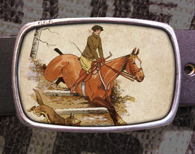 Retro Western Cowboy Horse Harness Large Plate Buckle Belt