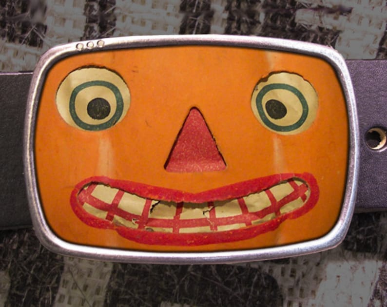 Vintage Jack O'lantern Goofy Face Belt Buckle Halloween Etsy
