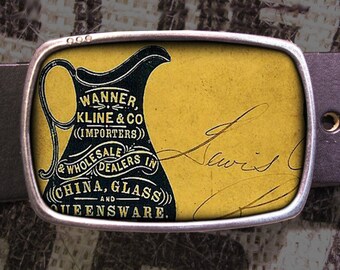 Glassware Belt Buckle, Vintage-Style Inspired, Shabby Chic 602 Groomsmen Wedding Y2K