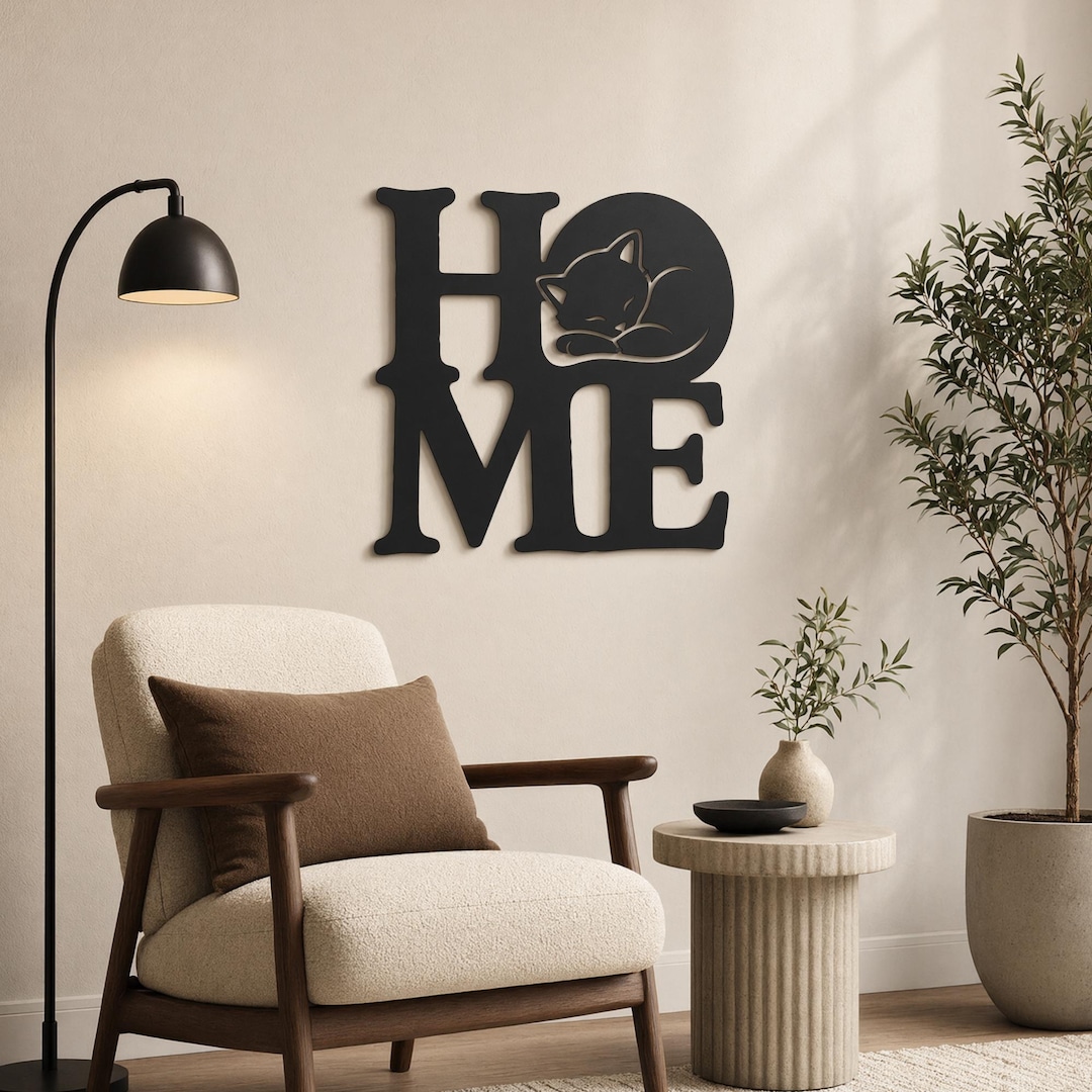 Cat Home Sign Wall Sign SVG Feline Quote Pet Lover Decor Kitty House ...