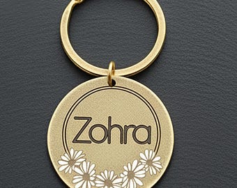Personalized Brass Name Keychain – Custom Engraved Keyring, Gift for Him or Her, Minimalist Accessory