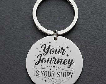 Engraved Stainless Steel Keychain | Inspirational Travel, Graduation Gift