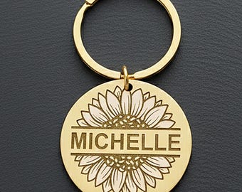Custom Brass Name Keychain – Personalized Engraved Keyring, Gift for Him/Her, Minimalist Keychain Accessory