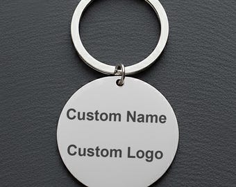 Custom Engraved Stainless Steel Keyring – Anniversary Gift for Her, Personalized Name Keychain