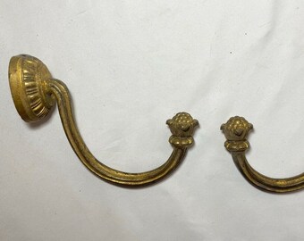 pair of antique 19th century gilt bronze ornate Victorian wall hooks bracket