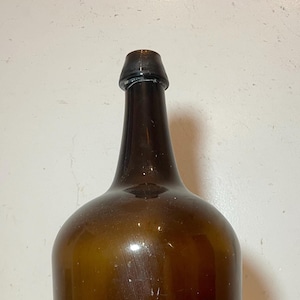 LARGE rare antique 1800's hand blown green glass demijohn carboy wine bottle jar