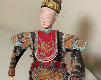 Antique Chinese Handmade Peking Opera Theatre Puppet Chaozhou Doll