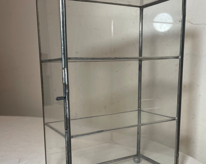 Rare Antique Collectible Store Display Metal Glass Countertop