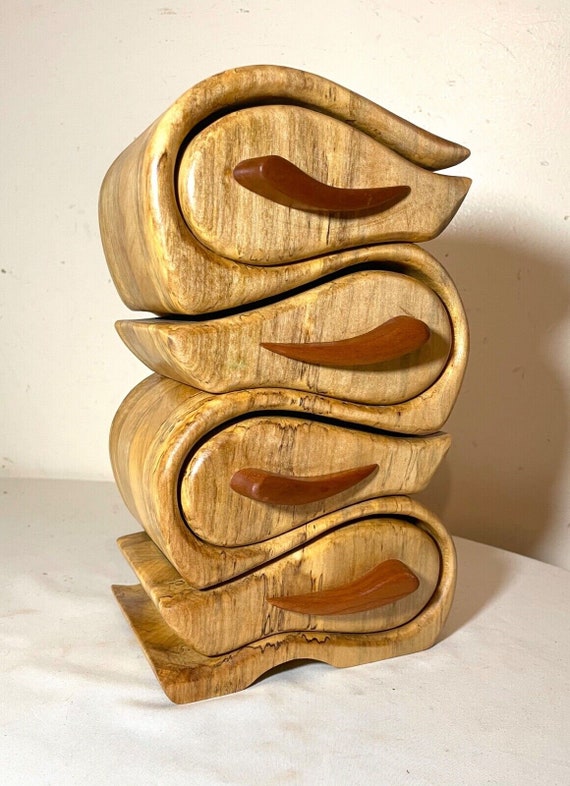 quality original handmade carved wood George Roge… - image 3