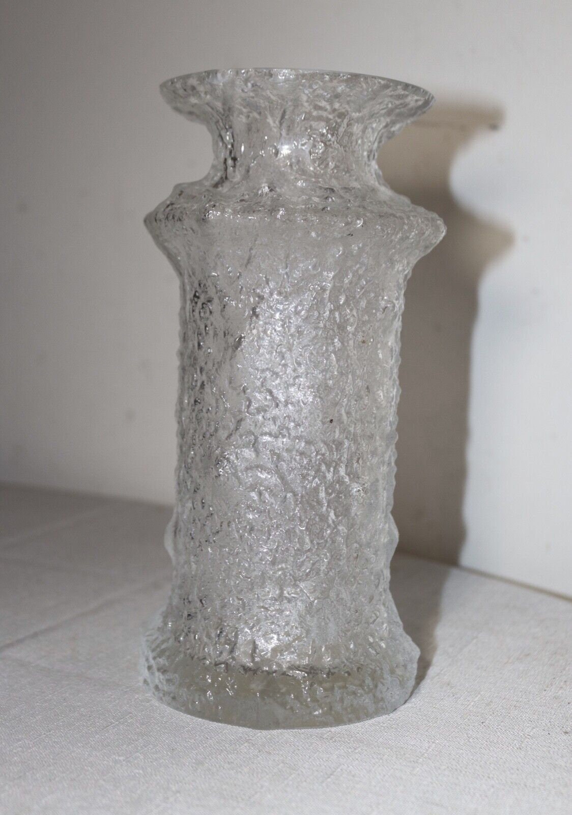 Vintage Detailed Tapio Wirkkala Iittala Frost Ice Icicle Molded Glass Vase