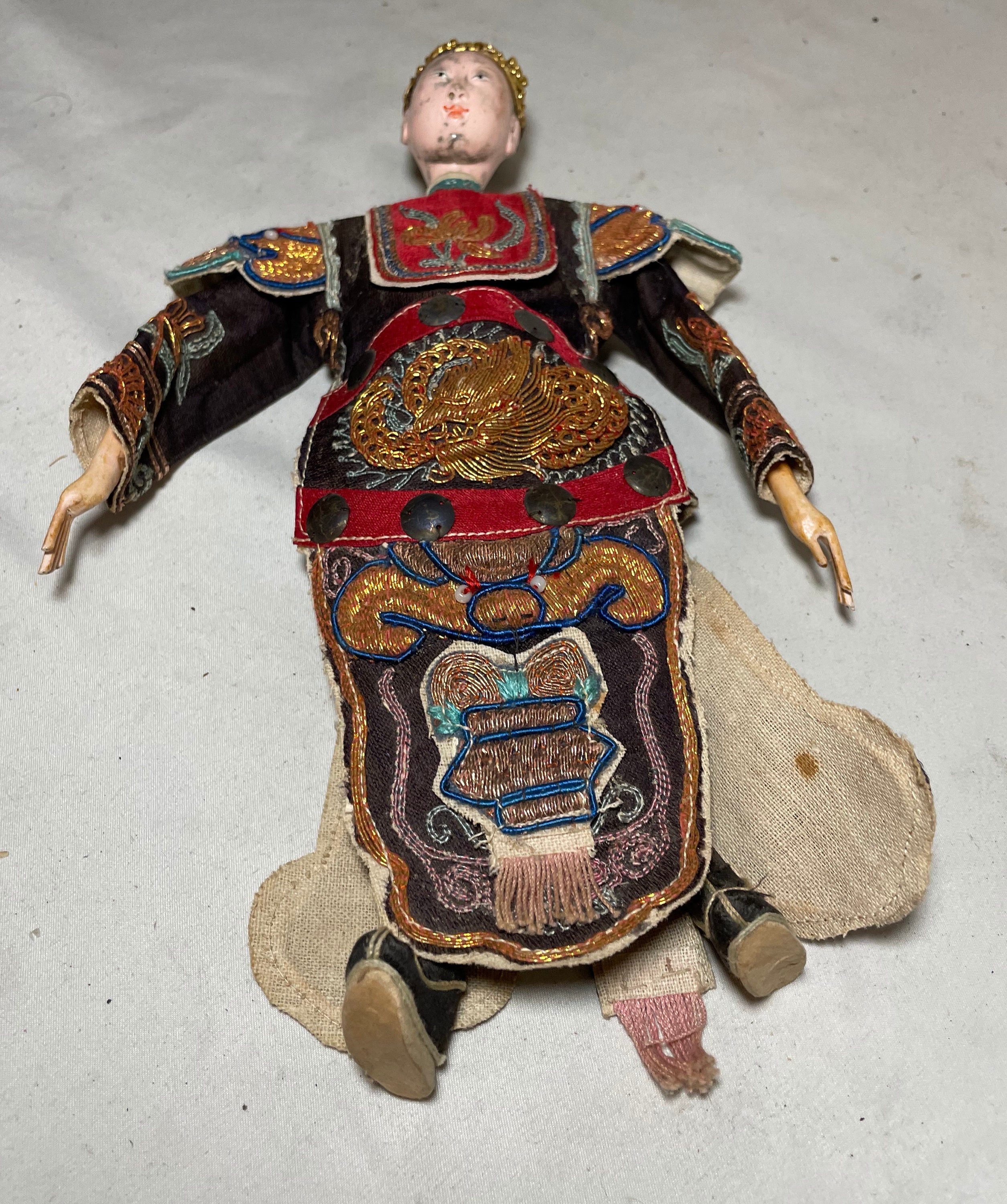 Antique Chinese Handmade Peking Opera Theatre Puppet Chaozhou Doll Qing ...