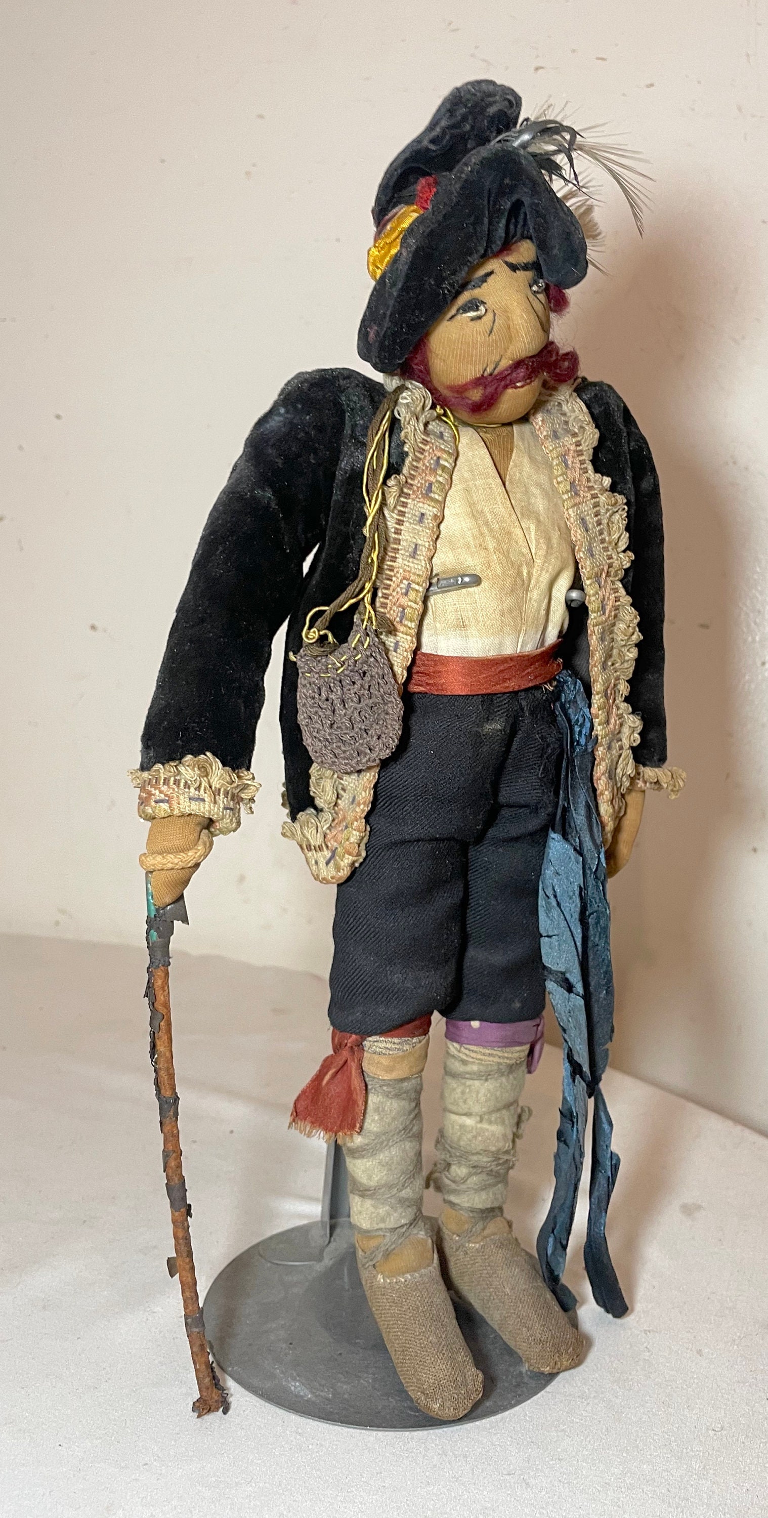 Rare 19th Century Antique Handmade Man With Cane Folk Art - Etsy