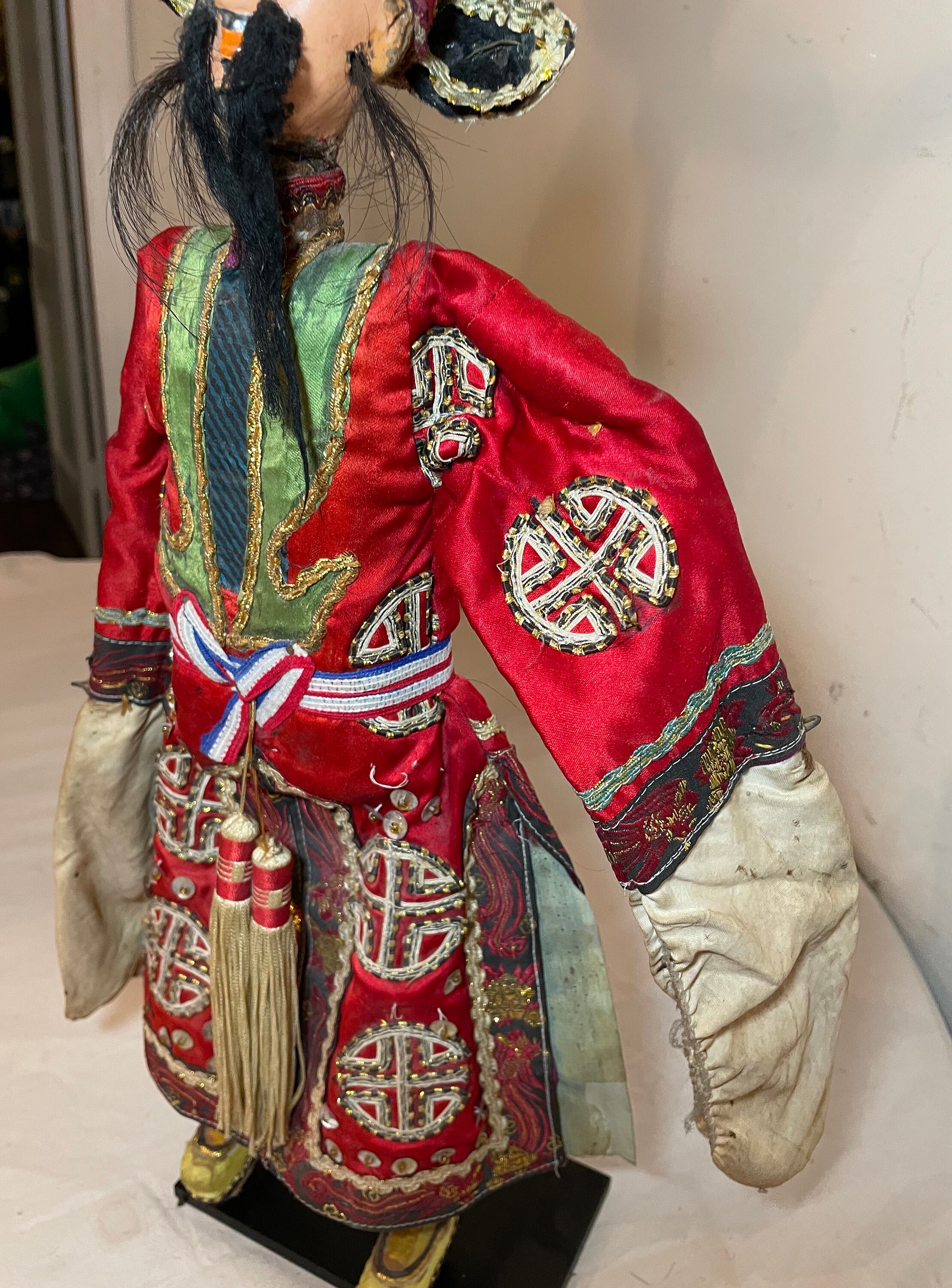 LARGE Antique Chinese Peking Opera Theatre Puppet Chaozhou Doll Qing ...