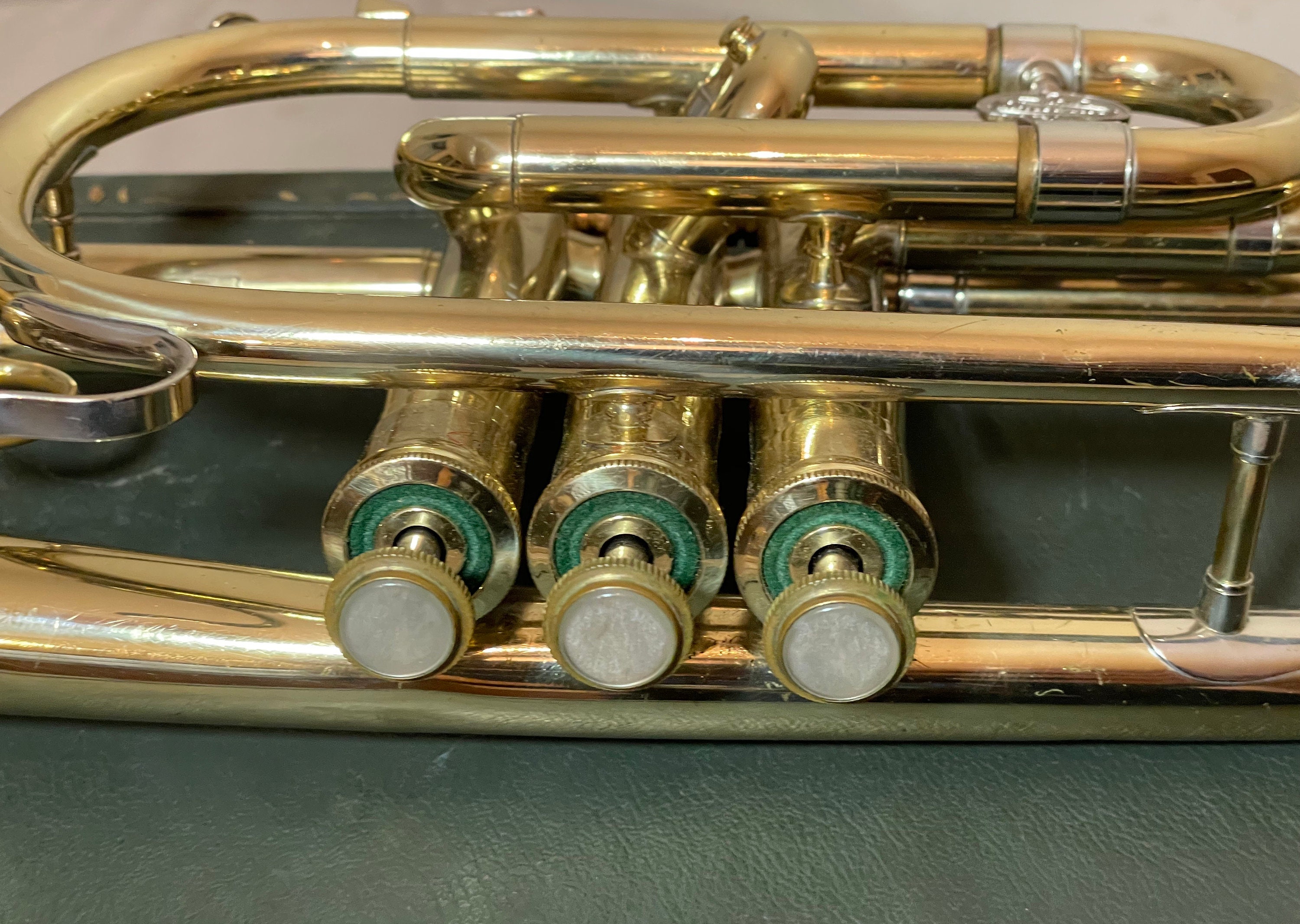 Vintage Holton Collegiate C-602 Bb Cornet Silver and Brass (1966