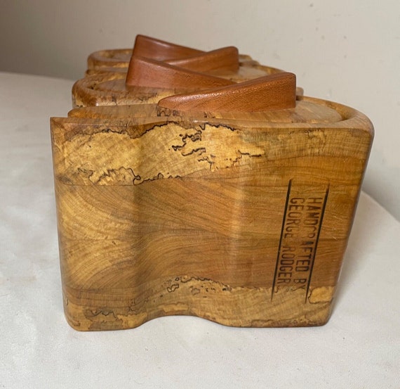 quality original handmade carved wood George Roge… - image 10