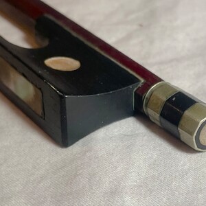 Rare antique handmade wood German Paganini violin bow viola cello 25 1/2 45g image 7