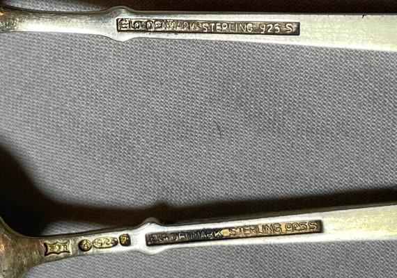 Six Signed Elo Denmark Sterling Silver Gilt Guilloche Enamel Demi