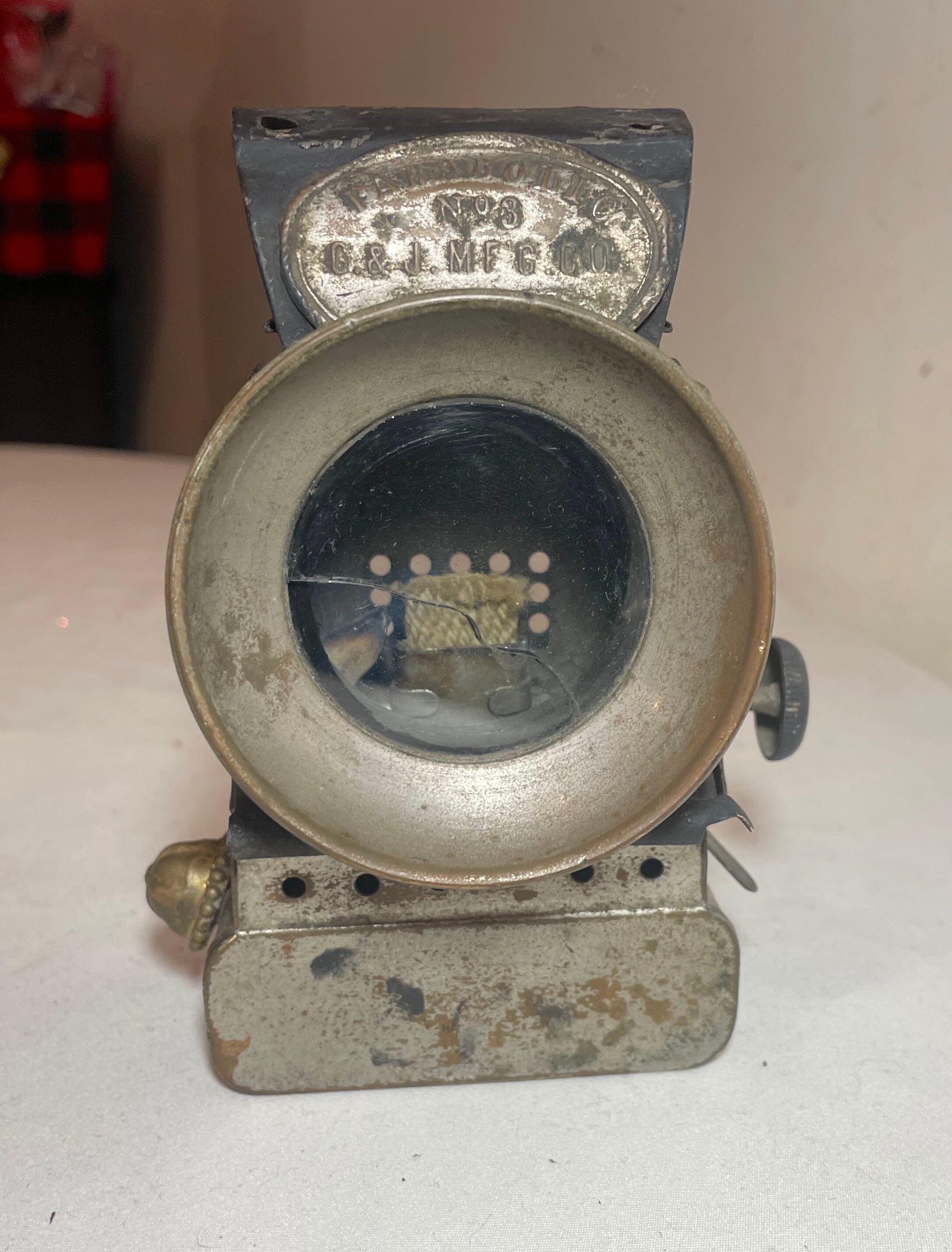 RARE Antique 1800's Bicycle Oil Lamp Parabolic No. 3 by G.J.