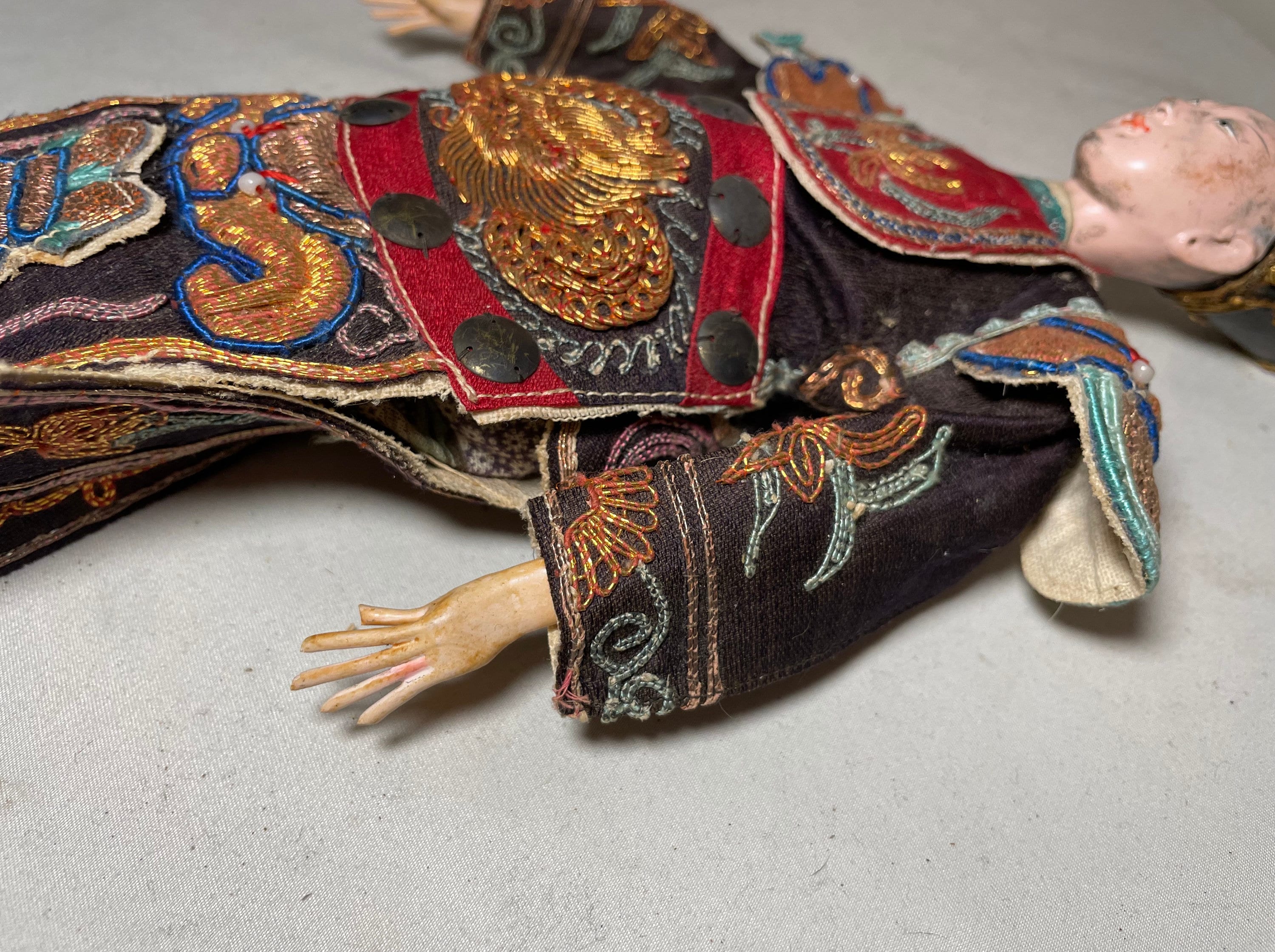 Antique Chinese Handmade Peking Opera Theatre Puppet Chaozhou Doll Qing ...