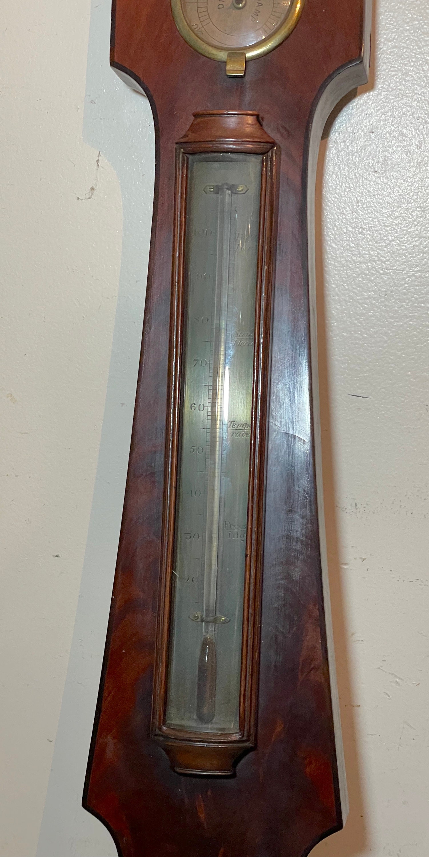 Large Antique 19th Century A. Gatty Mahogany Banjo Barometer Weather ...