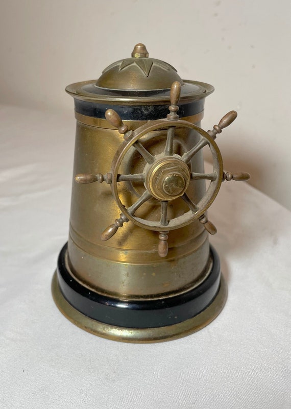 antique ships wheel nautical cigarette dispenser b