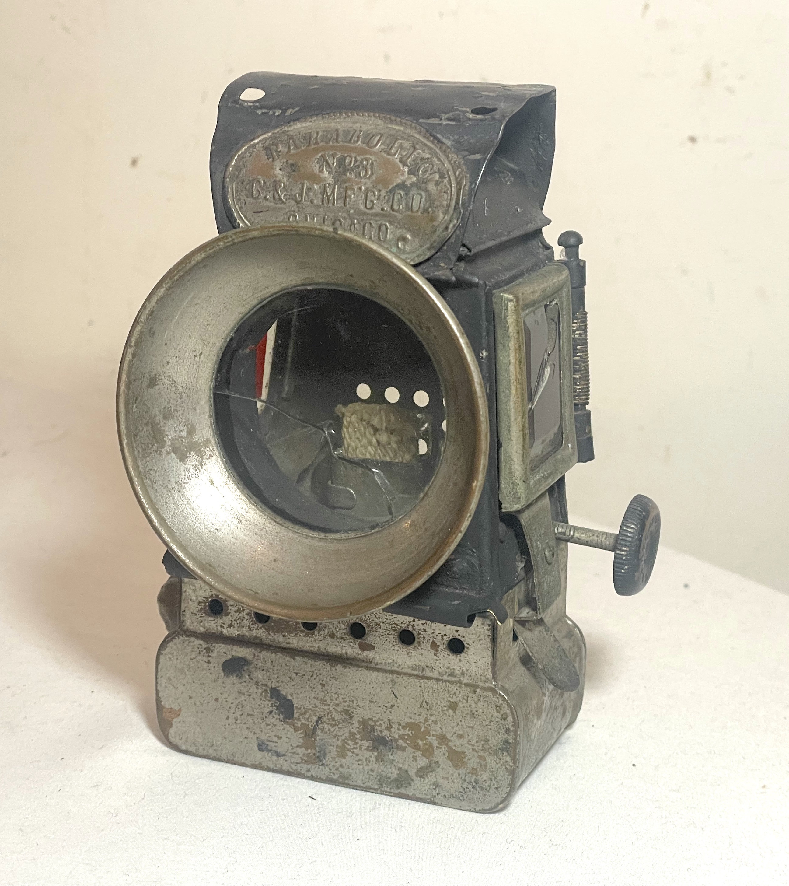 RARE Antique 1800's Bicycle Oil Lamp Parabolic No. 3 by G.J.