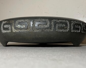 large antique 19th century Japanese Meiji Bai Zheng Jin Zhi bronze footed bowl