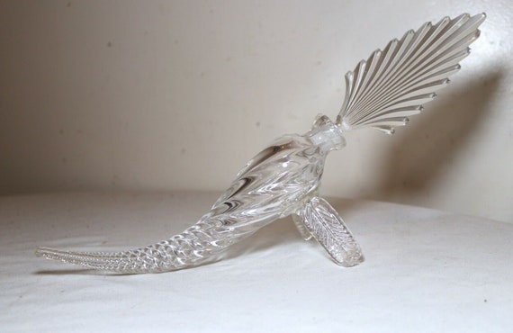 antique hand blown glass French cut clear crystal… - image 1