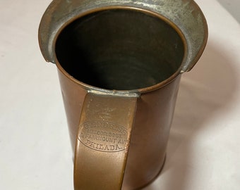 rare antique 19th century handmade G. Endriss Phila copper measure pitcher 1800's