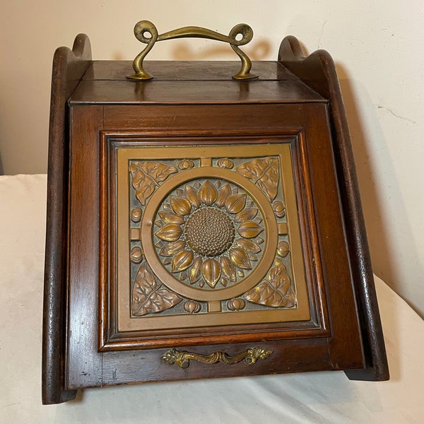Antique Wood Coal Box Etsy