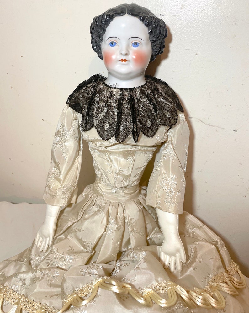 German Countess LARGE Antique German Countess Dagmar 28 Inch Handmade Lady Porcelain ...